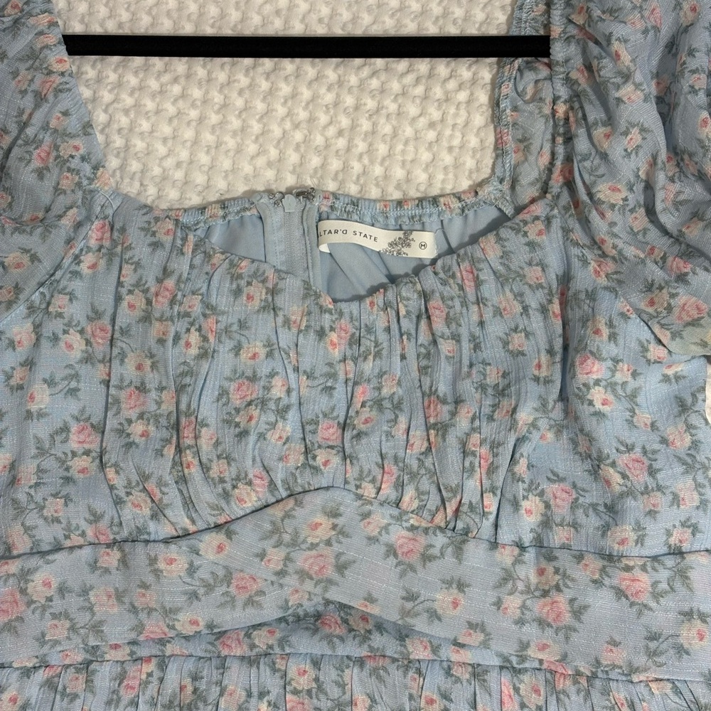 Altar'd State Light Blue Floral Romper - Picture 2 of 5